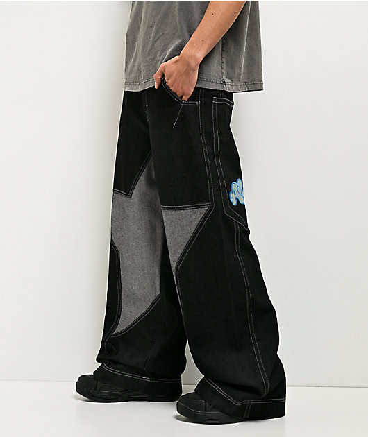A.LAB Mega Star Contrast Black Baggy Jeans | Zumiez