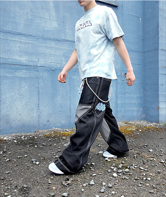 A.LAB Mega Star Contrast Black Baggy Jeans | Zumiez