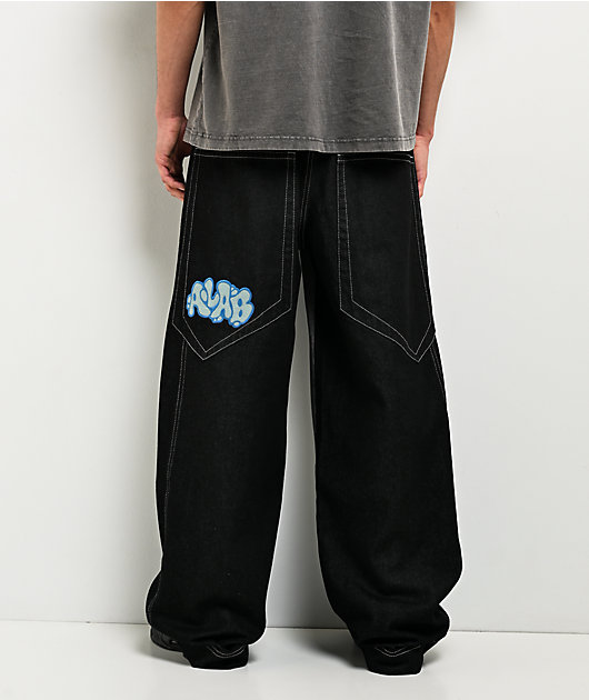 A.LAB Mega Star Contrast Black Baggy Jeans