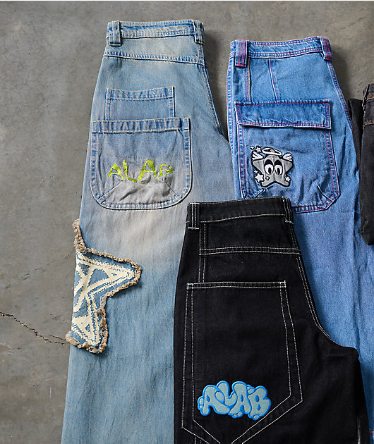 A.LAB Mega Star Patch Medium Blue Wash Jeans