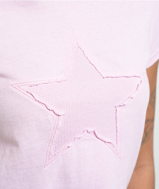 A.LAB Nikki Star Cutout Pink Crop T-Shirt
