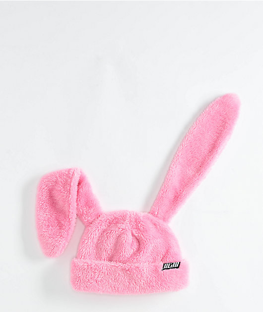 A.LAB Pink Plush Bunny Beanie | Zumiez