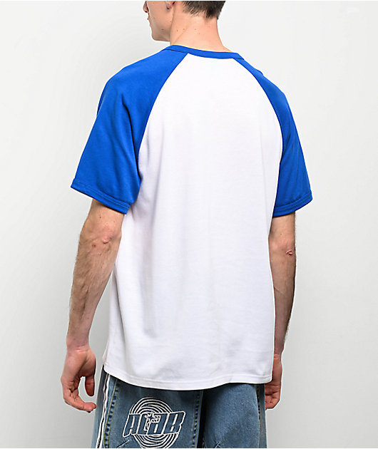 A.LAB Pixel White & Blue Raglan T-Shirt