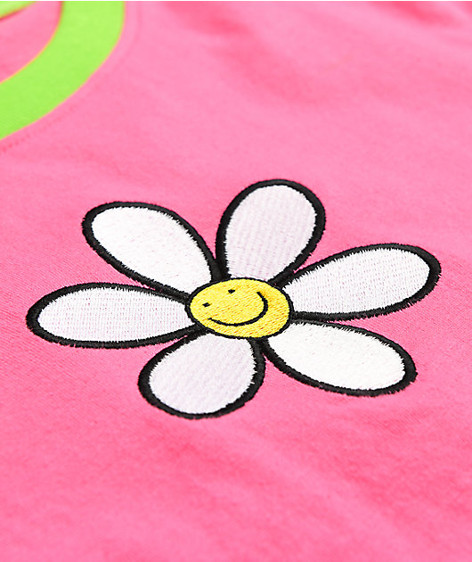 A.LAB Quinnie Daisy Colorblock Pink, Orange & Yellow Crop T-Shirt