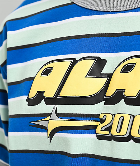 A.LAB Speed Blue & Grey Stripe Knit T-Shirt