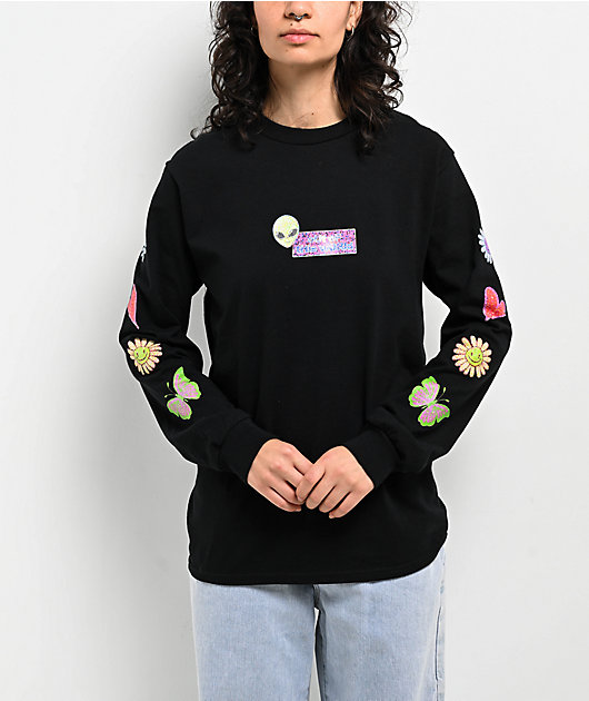 A.LAB Sticker Sheet Black Long Sleeve T-Shirt | Zumiez