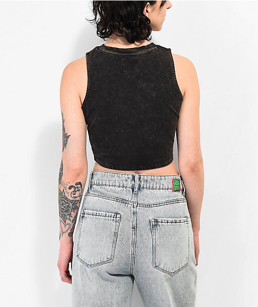 A.LAB Sullivan Flaming Cherry Black Wash Crop Tank Top