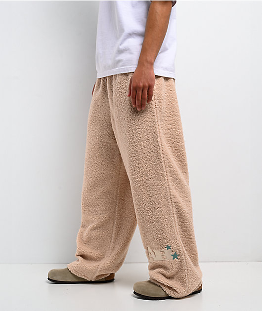 A.LAB Vibey Beige Sherpa Lounge Pants | Zumiez