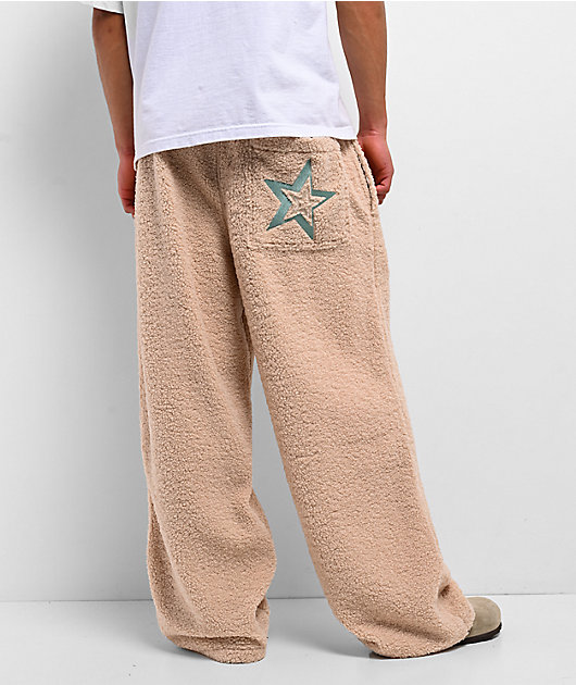 A.LAB Vibey Beige Sherpa Lounge Pants | Zumiez