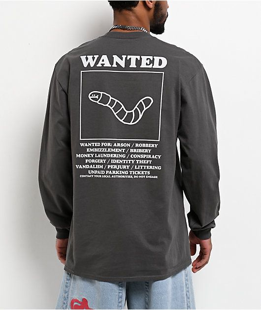 A.LAB Wanted Worm Charcoal Long Sleeve T-Shirt