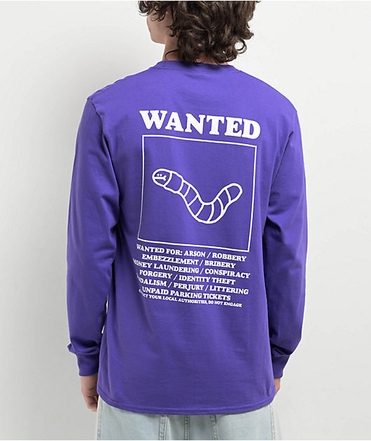 A.LAB Wanted Worm Purple Long Sleeve T-Shirt | Zumiez