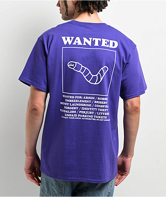 A.LAB Wanted Worm Purple T-Shirt | Zumiez