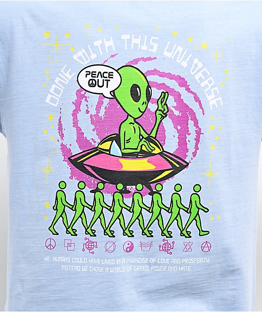 A.LAB We Leave In Peace Blue T-Shirt