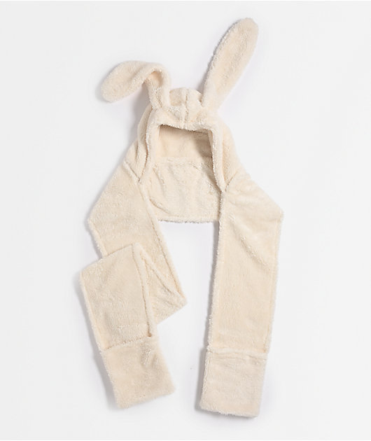 A.LAB White Plush Bunny Scarf Snood