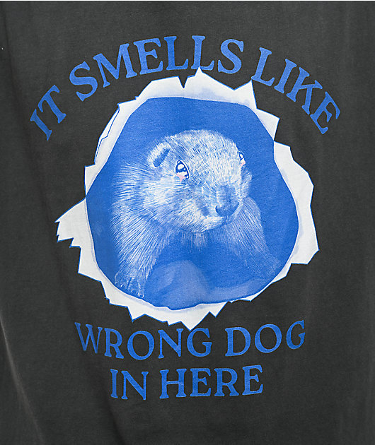 A.LAB Wrong Dog Washed Black T-Shirt