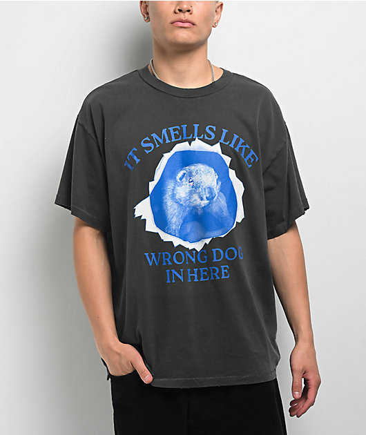 A.LAB Wrong Dog Washed Black T-Shirt