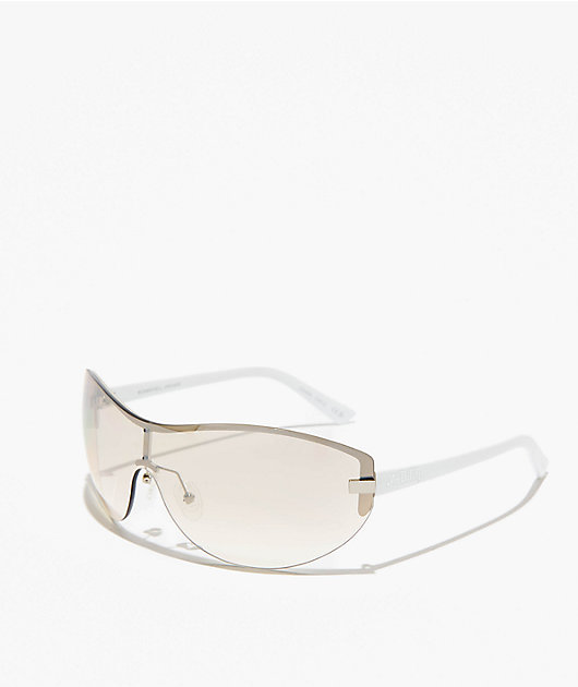 AIRE x Von Dutch Bombshell Silver & White Sunglasses | Zumiez