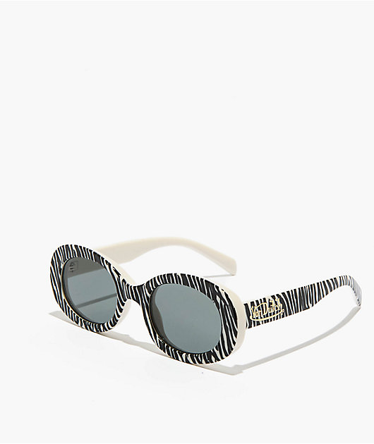 AIRE x Von Dutch Dazed Zebra Vintage White Sunglasses | Zumiez