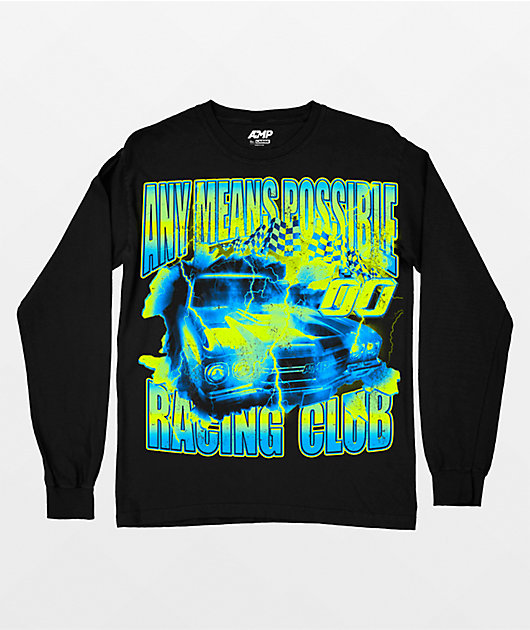 【CMMAWEAR】LS T-SHIRT / BLACK TARTAN S/M 4:AM Club LS T-Shirt in Black | MUNICIPAL