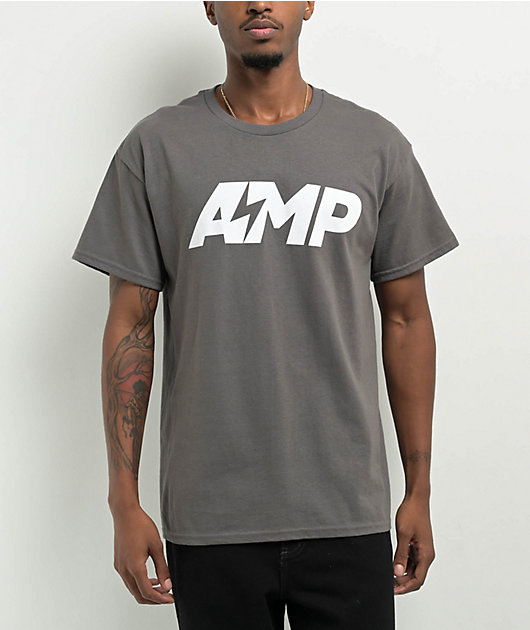 AMP Logo Grey T-Shirt | Zumiez