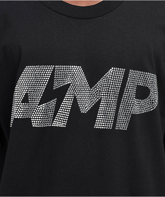 https://scene7.zumiez.com/is/image/zumiez/product_main_medium/AMP-Rhinestone-Logo-Black-T-Shirt--_377848-alt1-US.jpg