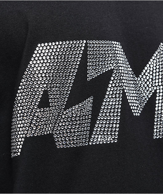 Amp Rhinestone Logo Black T-Shirt