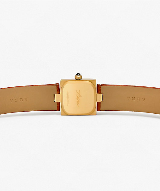 AURA Dice Cognac & Brown Analog Watch