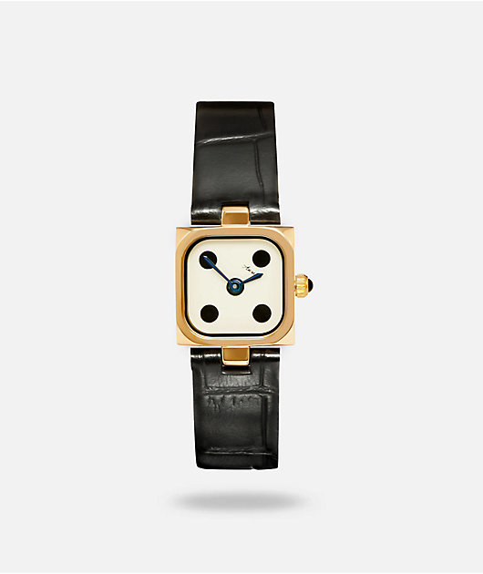 AURA Dice Gold & Black Analog Watch