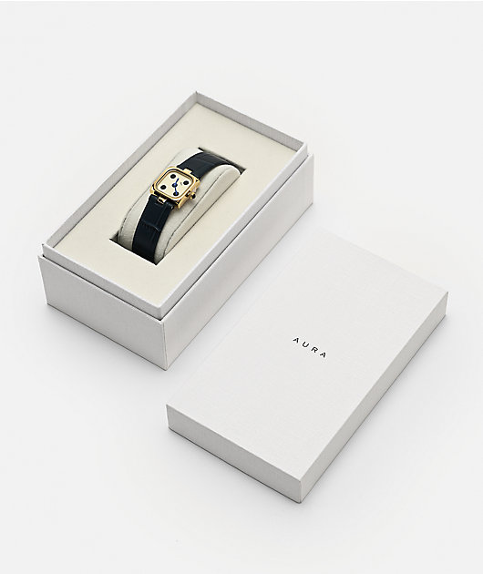 AURA Dice Gold & Navy Analog Watch