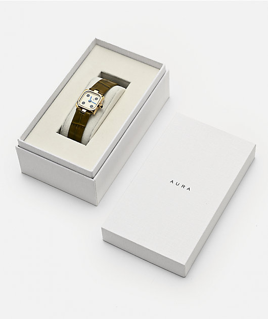 AURA Dice Gold & Olive Analog Watch