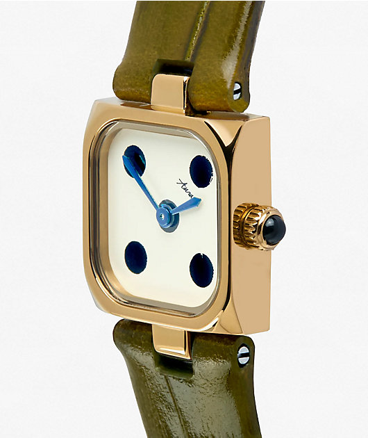 AURA Dice Gold & Olive Analog Watch