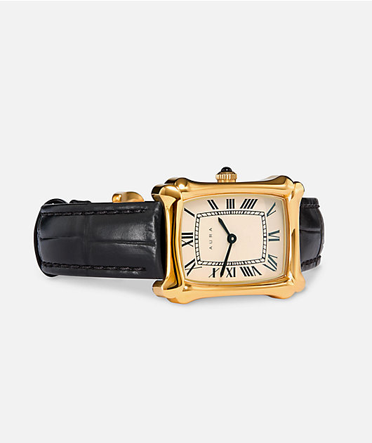 AURA Memento Mori Gold & Black Analog Watch