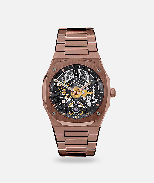 AURA Skeleton 002 Coffee Analog Watch | Zumiez