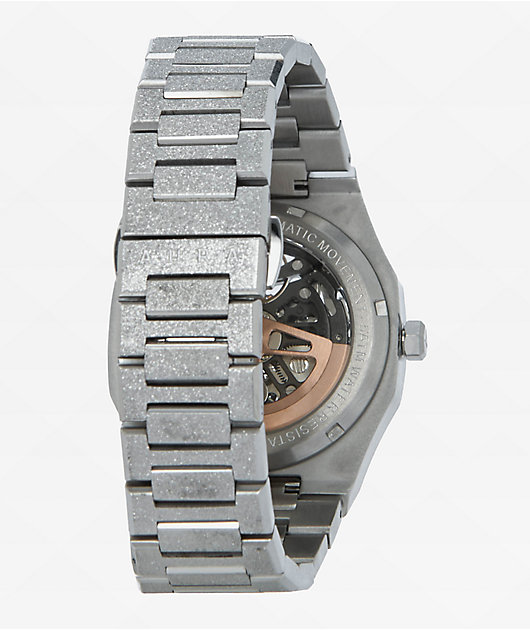AURA Skeleton 002 Frosted Steel Analog Watch