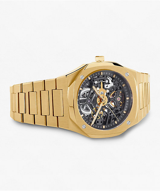 AURA Skeleton Gold Analog Watch