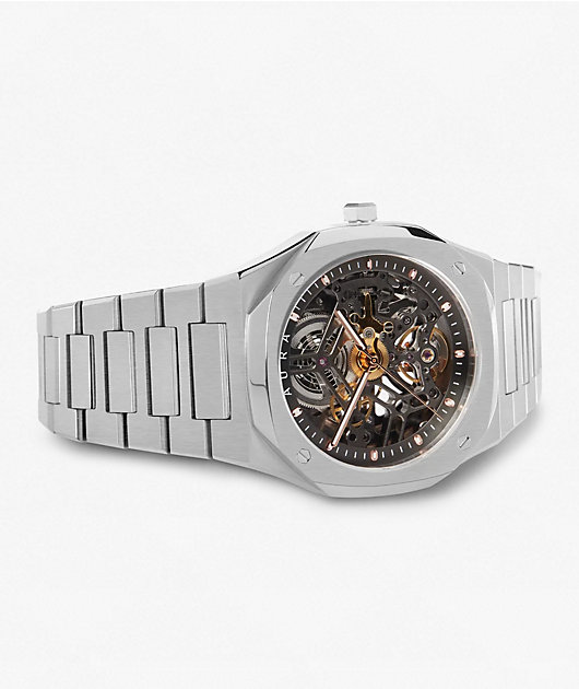 AURA Skeleton Steel Analog Watch