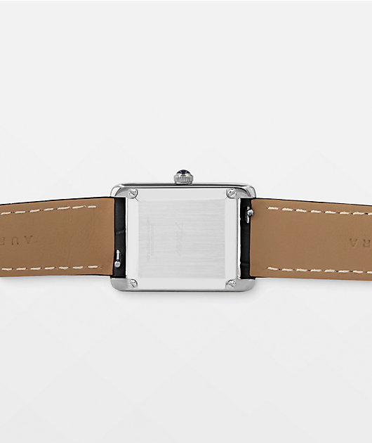 AURA Tank Ace Black & Silver Analog Watch