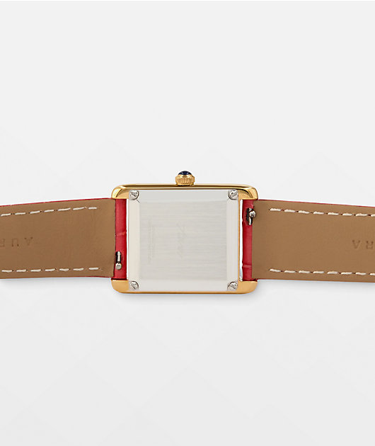 AURA Tank Ace Red & Gold Analog Watch | Zumiez