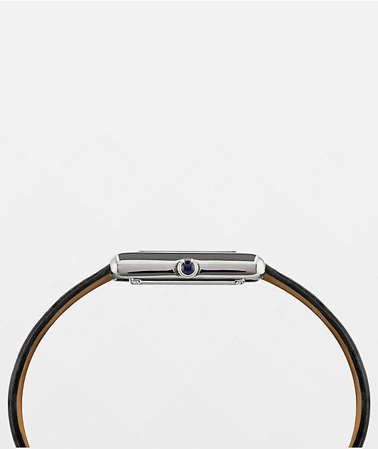 AURA Tank Steel Black & Silver Analog Watch