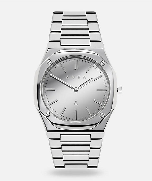 AURA Ultra Thin Mirror Stainless Steel Analog Watch