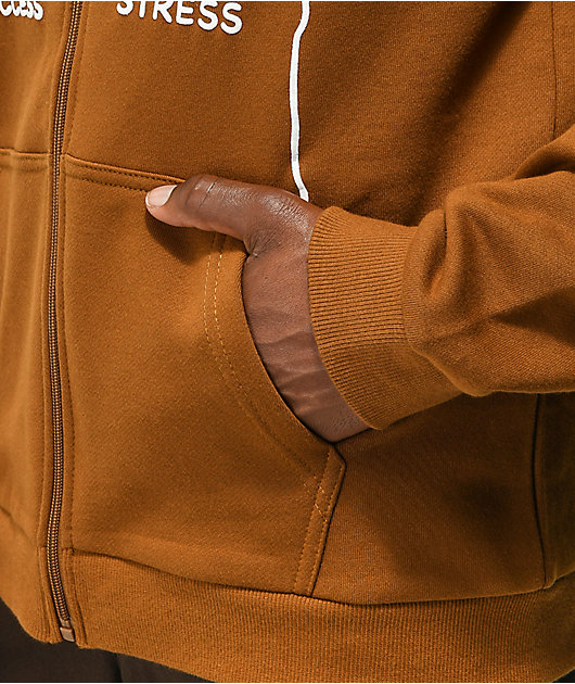 Above The Norm Inhale Brown & White Full Zip Hoodie