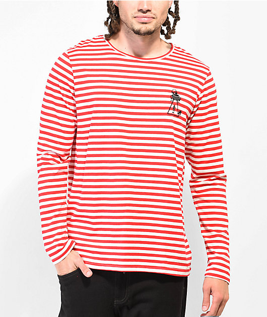 Red and discount white long sleeve