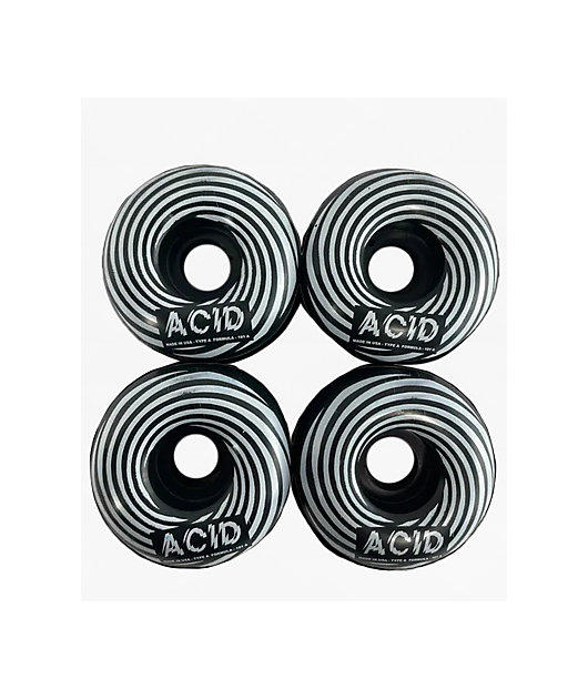 Acid Chemical Swirly 53mm 101a White Skateboard Wheels