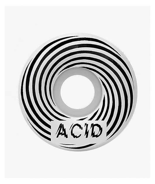 Acid Chemical Swirly 53mm 101a White Skateboard Wheels