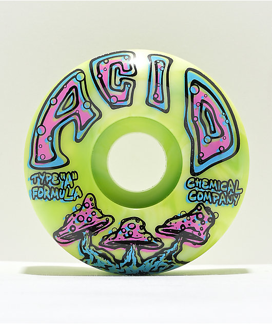 Acid Mushroom 54mm 99a Green & Pink Skateboard Wheels