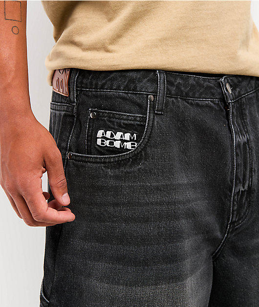 Adam Bomb 5 Star Black Wash Baggy Carpenter Shorts