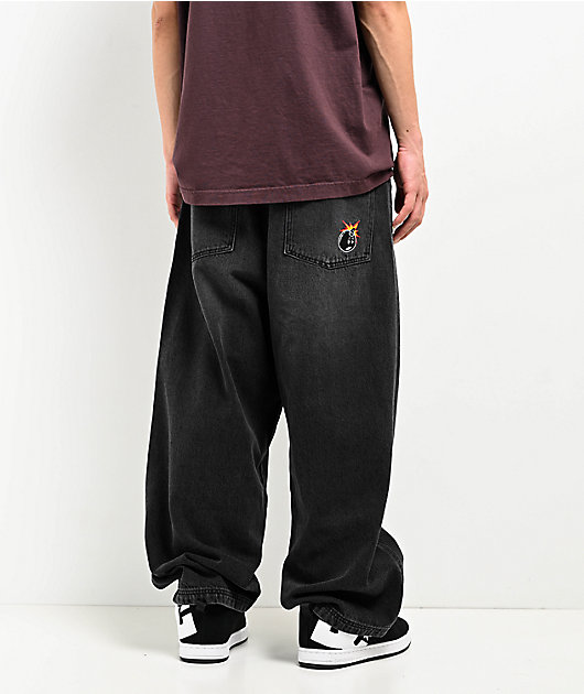 デニム・ジーパン [MATINKIM]him washed point denim pants in black POCKET WASHED POINT DENIM PANTS IN BLACK – Matin Kim