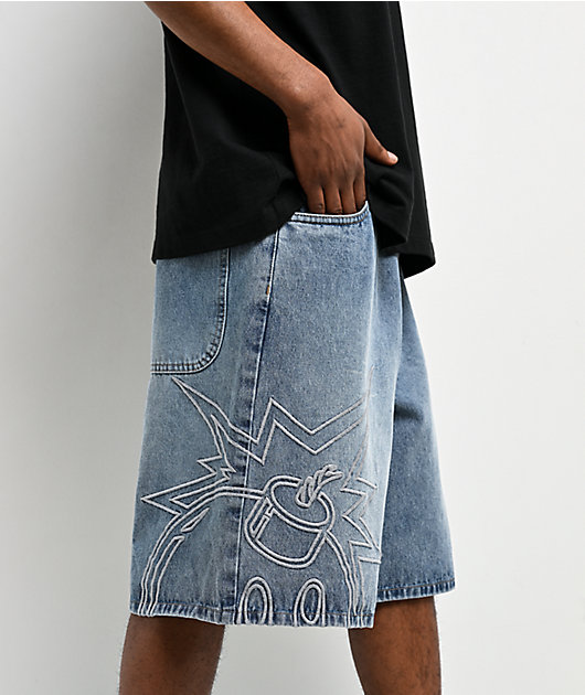 Adam Bomb Big Bomb Light Blue Wash Denim Shorts | Zumiez