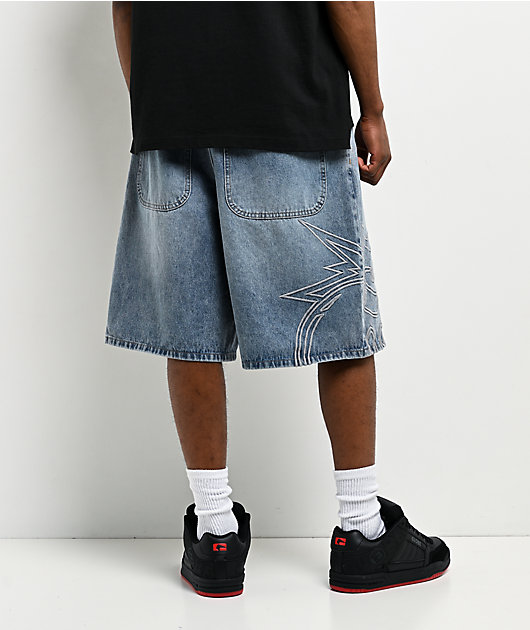 Adam Bomb Big Bomb Light Blue Wash Denim Shorts | Zumiez