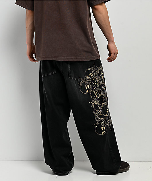 Adam Bomb Pockets Full Black Wash Baggy Jeans | Zumiez